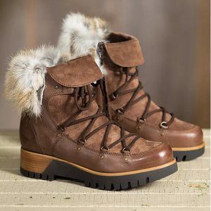Overland  Lacey Fleece-Lined Leather Hiking Boots EU 37